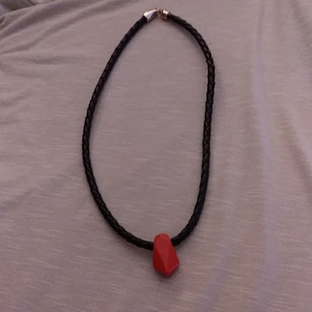 Black rope style necklace